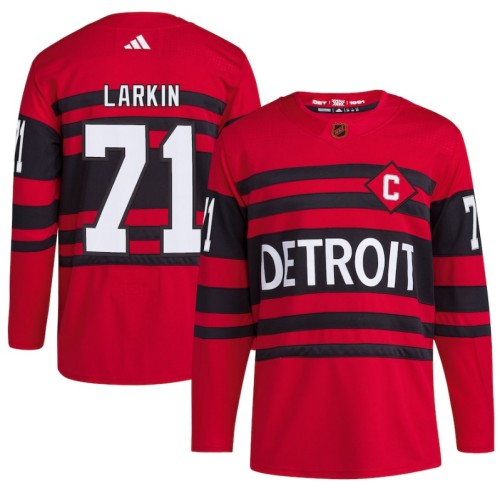 Men's Detroit Red Wings #71 Dylan Larkin Red 2022/23 Reverse Retro Stitched Jersey